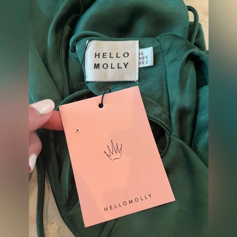 Hello Molly WHO LOVES YOU MIDI DRESS TEAL NWT | size XS (2)